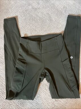 lululemon athletica womens Olive Green Performance Leggings